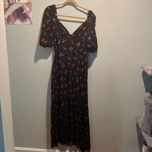 Shein Cherry Print Ankle Length Dress